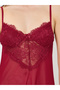 Burgundy Lace Slip Dress and Robe Set - 5