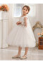 Lace Cape Sleeve Mesh Fit and Flare Dress - 5