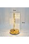 Otetechparca ®   3 Piece Cylindrical Crystal Plaid Checkered Led Table Lamp – Gold Body, Touch-Sensitive, 3 - 5