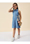 Girls Blue Daisy Print Sleeveless Dress - 2