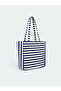 Striped women's beach bag