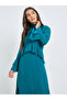 Teal Bell Sleeve Ruffled Detail Midi Dress - 2