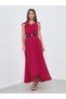 Dark Pink Sleeveless Sequined Detail Maxi Dress - 3