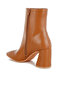 Women Square Toe Ankle Boots in Tan - 3