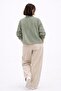 Women's Oversized Basic Gabardine Transitional Polo Collar Green Jacket - 4