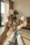 Kiss Silver Platform (9 cm Heel) Daily Heeled Shoes - 3