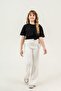 Belt Kenarı Ruched Piped Girls' Sweatpants