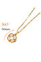 Steel Rotating Zircon Stone Flower Stress Necklace