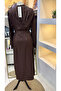 Pocket Detail Hooded Chanel Linen Pardesü 39504 Brown - 5