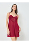 Burgundy Lace Slip Dress and Robe Set - 3