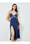 Navy Blue Lace Slip Dress