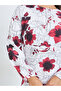 White Floral Midi Dress with Long Sleeves - 4