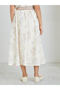 Girls Cream Embroidered Schiffli Skirt - 4
