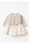 Lace-Like Knit Mini Cardigan with Hair Braided Skirt