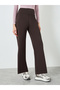 Brown Loose Fit Yoga Straight Pants - 2
