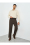 Men Brown Wide Leg Pleated Trousers - 2