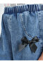 Girls Denim Shorts with Bow Detail - 3