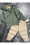 Boy's Hooded Green Gabardine Set - 4