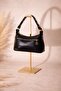 Şik Leather Ç Bag with Gold Details - 2
