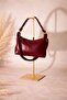 Şik Leather Ç Bag with Gold Details - 3
