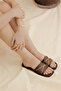 Women's Tan Comfortable Fit Chain Detail Slipper - 4