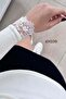 V-Neck Lace Paneled Viscose Combed Cotton Blouse 6Y026 - 4