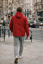 Men's Pocketed Elite Comfort Lined Red Raincoat & Windbreaker - 6