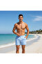 Men's Pocketed and Lined Sea Shorts Light Blue Color Bb2365 - 4