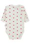 Heart Printed 1-36 Months Snap Fastener Badi - Ecru 6-9 Months - 6