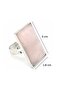 Pink Quartz Ring, large rectangular stone, stainless steel, adjustable to multiple sizes - 2