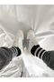 Std White Striped Black Long Socks - 3