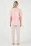 Cotton Pcs Regular Fit Crew Neck Pocket Detail Pajama Set Pajama Set 6091325 - 7