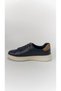 Genuine Leather Men's Sneakers – Rubber Sole Lace-Up Casual Navy Blue Sports Shoes - 4