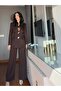 Brown Waist-Fitted Button Detailed Jacket and Trousers Set - 3