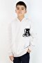Boy's Sweatshirt with Letter a Embroidery, Ages 9-14, Beige Melange - 2