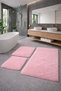 Plush , Pufy , Soft, Non-Slip Sole , Washable , 60X100-60X50-30X40 Cm, 3-Piece Bathroom Set