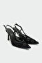 Mass Processing Detailed Women's Black Heeled Shoes - 2