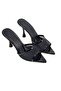 Alora Black Tulle Women's Heels Slipper - 6