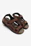 Women's Tan Comfortable Fit PU Sole Velcro Sandals - 4