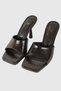 Rebeca coffee matte single strap blunt nose women's heels Slipper - 3