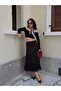 Lace Detailed Satin Black Long Women's Skirt 31016 - 5