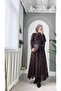 Women's Black Long Guipure Patterned Cut-Out Skirt - 2