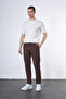 Regular Fit Elastic Waist Fabric Trousers