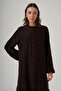 Guipure and Denim Detailed Long Dress 2026 Brown - 4