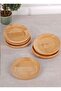 Bamboo Tea Plates Set of 6 |   Round Wooden Coaster Set - 2