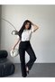 High Waist Shaping / Sculpting Palazzo Black Fabric Trousers – Slim Fit , Casual & Stylish Combination - 7