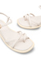 Flaria Ecru Women's Genuine Leather Flip-Flop Cross-Strap Ankle Strap Daily Stylish Comfortable Sole Sandals - 4