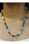 Natural Stone Pink Quartz Apatite Green Agate Women's Natural Stone Necklace Euk20Pkaya - 2