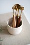Small Wooden Strappy Gold Steel Measuring Spoons Set of 4 - 3