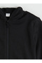 Lcw Kids Black Long Sleeve Girls' Zippered Sweatshirt - 4
